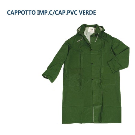 Impermeabile Lungo con Cappuccio Antipioggia in PVC da viaggio barca XXL XXXL