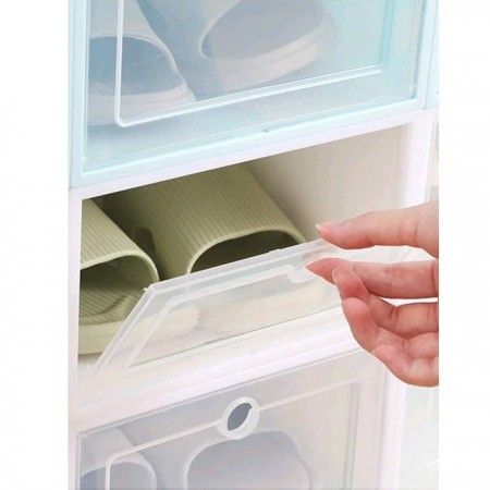 5x Scatole Piccola per scarpe Scarpiera Cassetto Trasparente Organizzatore impilabili 5 Pz