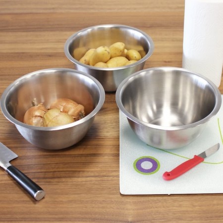 Insalatiera ciotola in acciaio inox per alimenti cibo cucina vari diametri casa