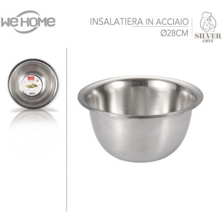 Insalatiera ciotola in acciaio inox per alimenti cibo cucina vari diametri casa