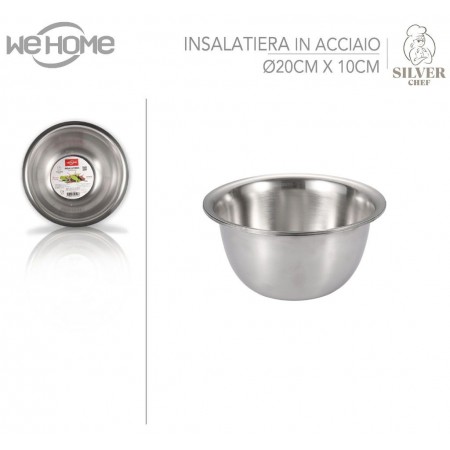 Insalatiera ciotola in acciaio inox per alimenti cibo cucina vari diametri casa