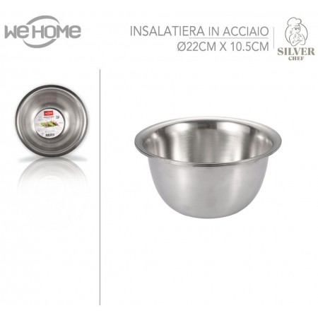 Insalatiera ciotola in acciaio inox per alimenti cibo cucina vari diametri casa