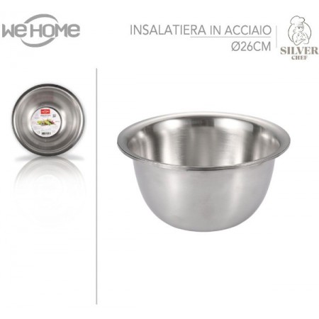 Insalatiera ciotola in acciaio inox per alimenti cibo cucina vari diametri casa