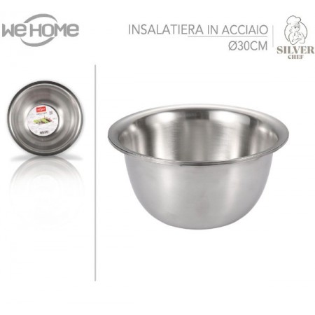 Insalatiera ciotola in acciaio inox per alimenti cibo cucina vari diametri casa