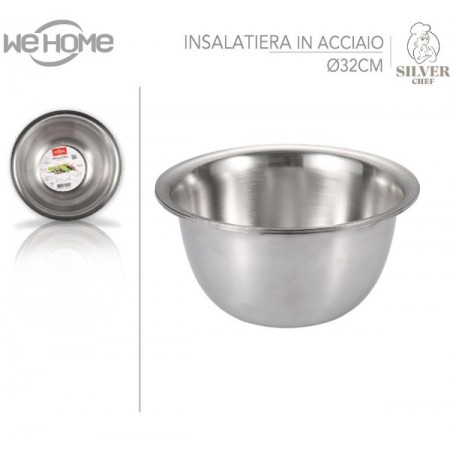Insalatiera ciotola in acciaio inox per alimenti cibo cucina vari diametri casa