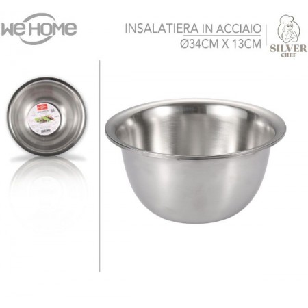 Insalatiera ciotola in acciaio inox per alimenti cibo cucina vari diametri casa