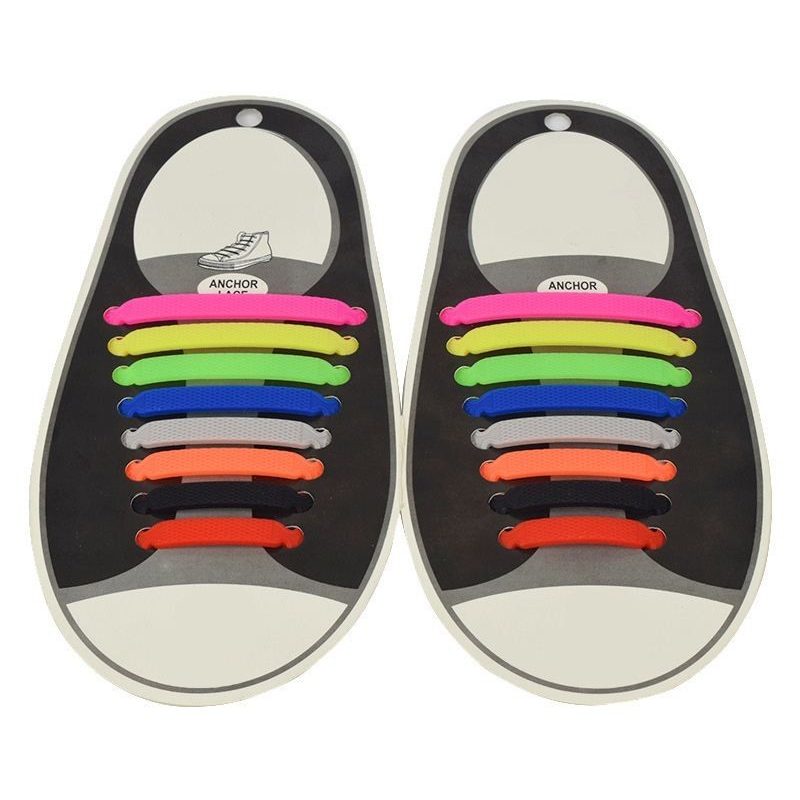Lacci per scarpe elastici stringhe colorati niente nodi silicone facile veloci