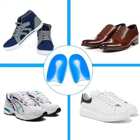 2 Paia di Solette in silicone morbido dolore ai talloni piede scarpe 11,5x7cm