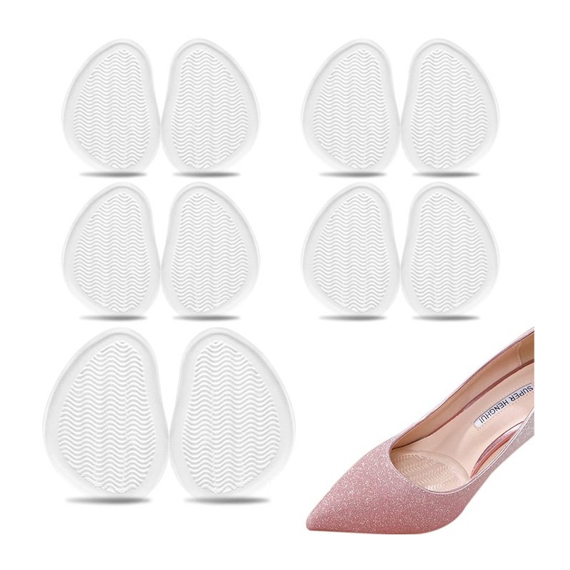 5 Paia di Cuscinetti per avampiede in gel Soletta Adesiva Tacchi sollievo 9x7cm