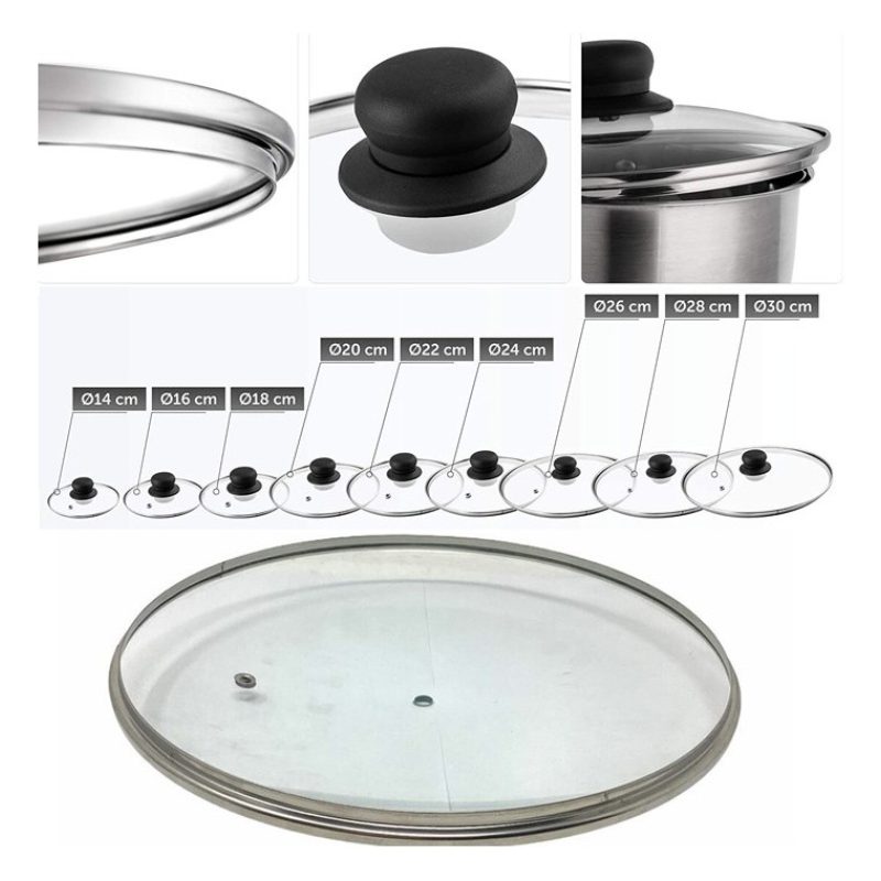WeHome Coperchio in vetro temperato con foro per vapore pentole pad...
