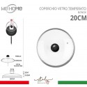 Coperchio in vetro temperato con foro per vapore pentole padelle varie misure