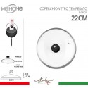 Coperchio in vetro temperato con foro per vapore pentole padelle varie misure