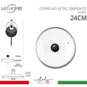 Coperchio in vetro temperato con foro per vapore pentole padelle varie misure