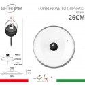 Coperchio in vetro temperato con foro per vapore pentole padelle varie misure