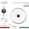 Coperchio in vetro temperato con foro per vapore pentole padelle varie misure