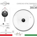 Coperchio in vetro temperato con foro per vapore pentole padelle varie misure