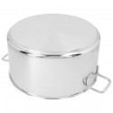 Casseruola in acciaio inox fonda pentola bassa da 12 a 30cm fuochi gas elettrico