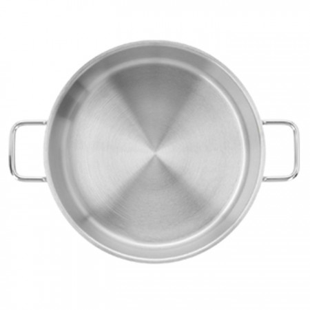 Casseruola in acciaio inox fonda pentola bassa da 12 a 30cm fuochi gas elettrico