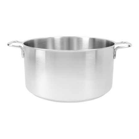 Casseruola in acciaio inox fonda pentola bassa da 12 a 30cm fuochi gas elettrico