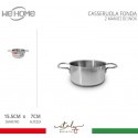 Casseruola in acciaio inox fonda pentola bassa da 12 a 30cm fuochi gas elettrico