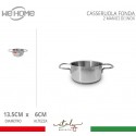 Casseruola in acciaio inox fonda pentola bassa da 12 a 30cm fuochi gas elettrico