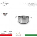 Casseruola in acciaio inox fonda pentola bassa da 12 a 30cm fuochi gas elettrico