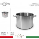 Pentola alta in acciaio inox casseruola fondo cm 12 14 16 18 20 22 24 26 28 30