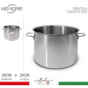 Pentola alta in acciaio inox casseruola fondo cm 12 14 16 18 20 22 24 26 28 30