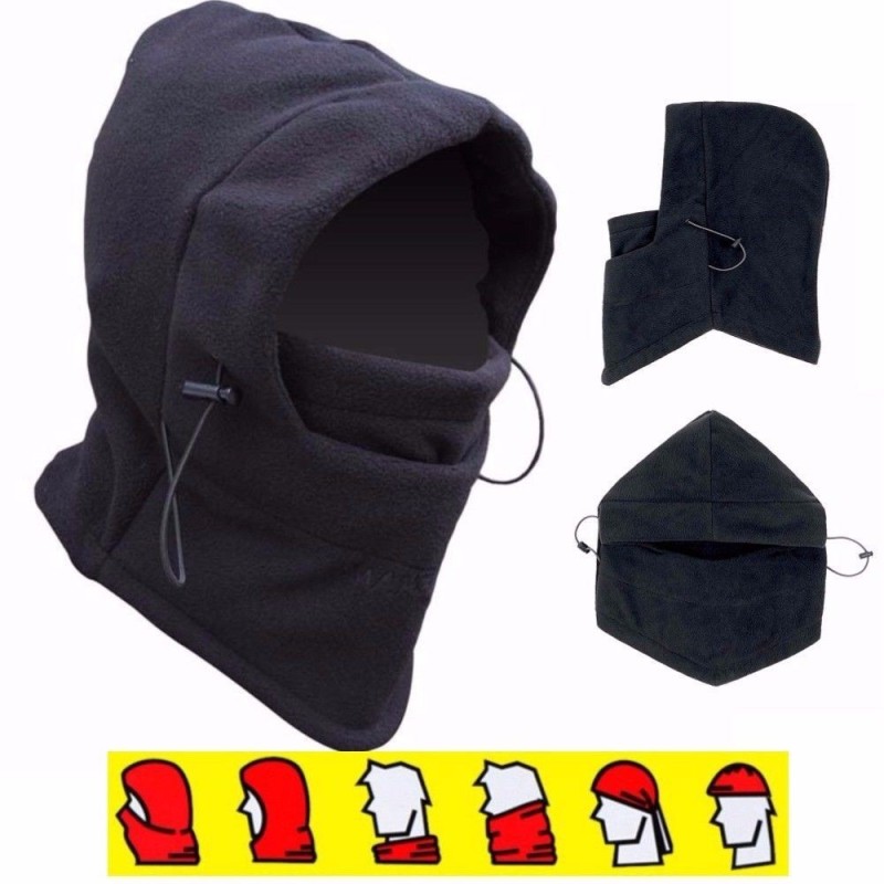 Passamontagna 4 in 1 pile scaldacollo balaclava sport neve moto softair snow sci