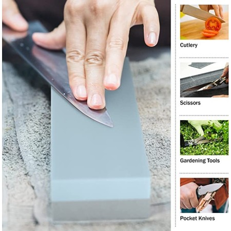 Affila lame in Pietra doppia grana ripristina ripara coltelli forbici 2 pezzi