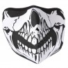 Maschera reversibile neoprene disegno teschio / nera sport neve moto softair sci