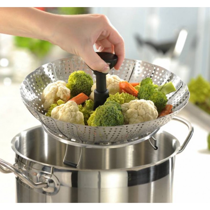 WeHome Vaporiera con cestello regolabile per pentole cottura cuocer...