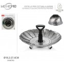 Vaporiera con cestello regolabile per pentole cottura cuocere a vapore 18-27cm