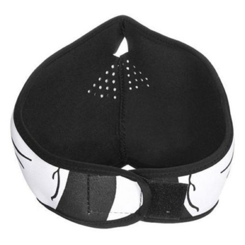 Maschera reversibile neoprene disegno teschio / nera sport neve moto softair sci