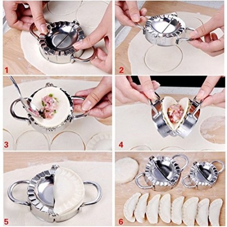 Stampo per ravioli gnocchi cinesi manuale cucina in acciaio pasta ripiena forma