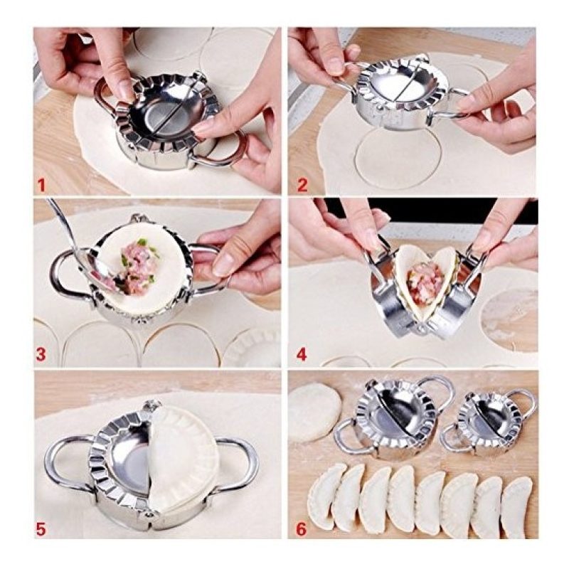 WeHome Stampo per ravioli gnocchi cinesi manuale cucina in acciaio ...
