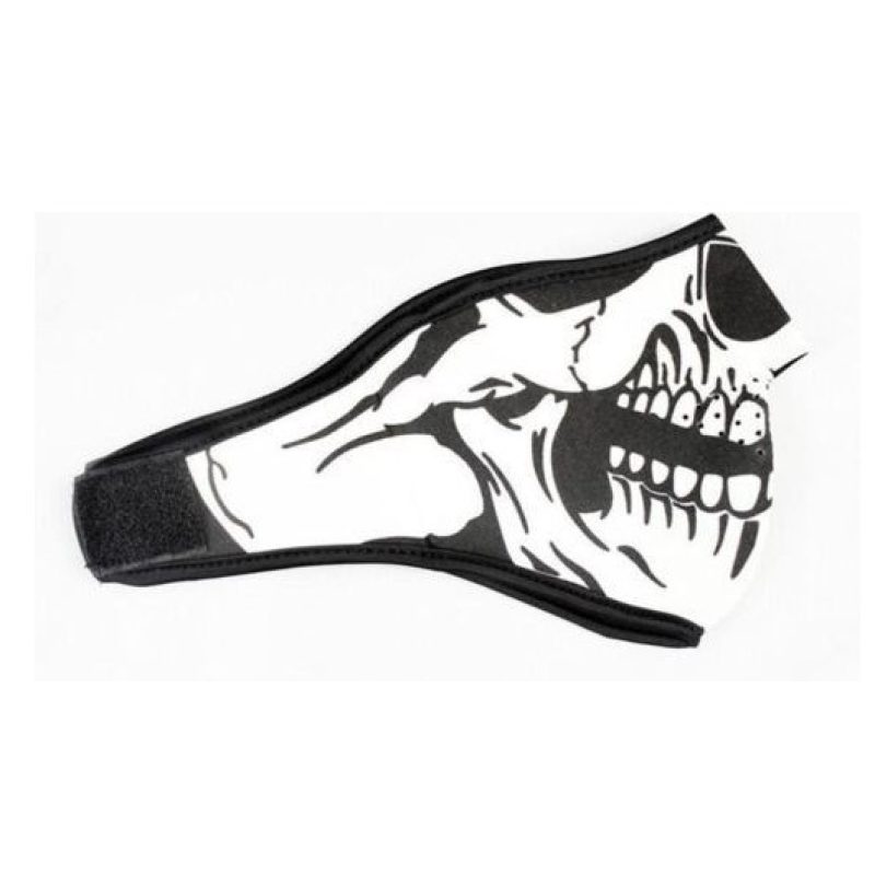 Maschera reversibile neoprene disegno teschio / nera sport neve moto softair sci