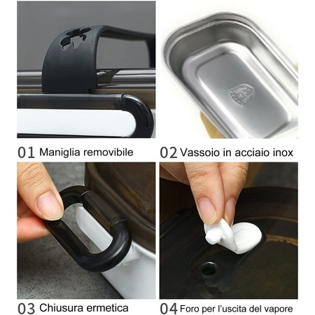 Portapranzo portavivande contenitore pranzo per lavoro ufficio scuola portatile