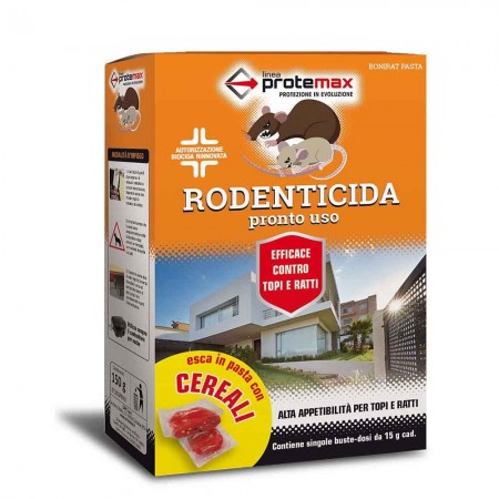 2pz Topicida veleno per topi ratti pasta rossa esca da 150g rodenticida Protemax