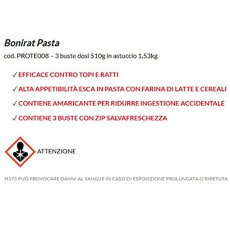Topicida veleno per topi ratti pasta rossa esca da 1,53kg rodenticida Protemax