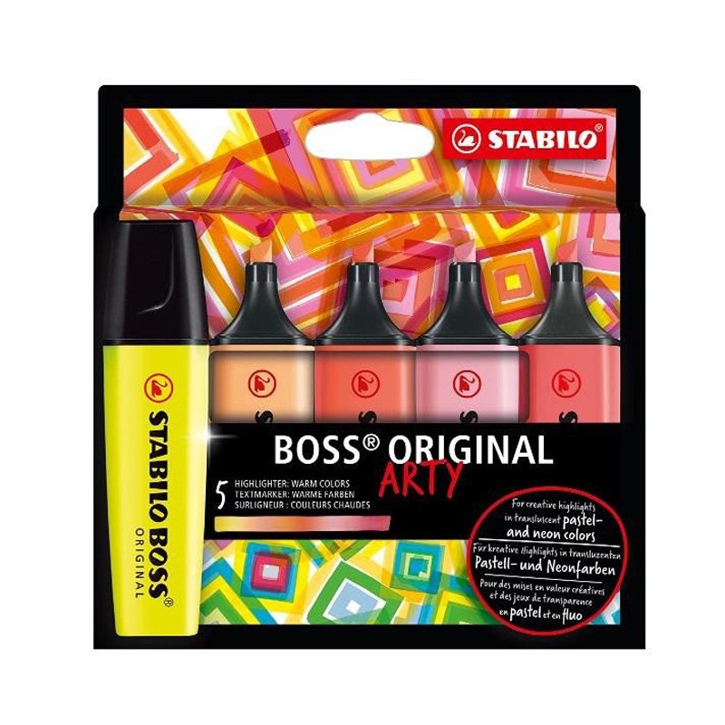 Stabilo Evidenziatori Boss Original Arty set da 5 colori caldi evidenziatore