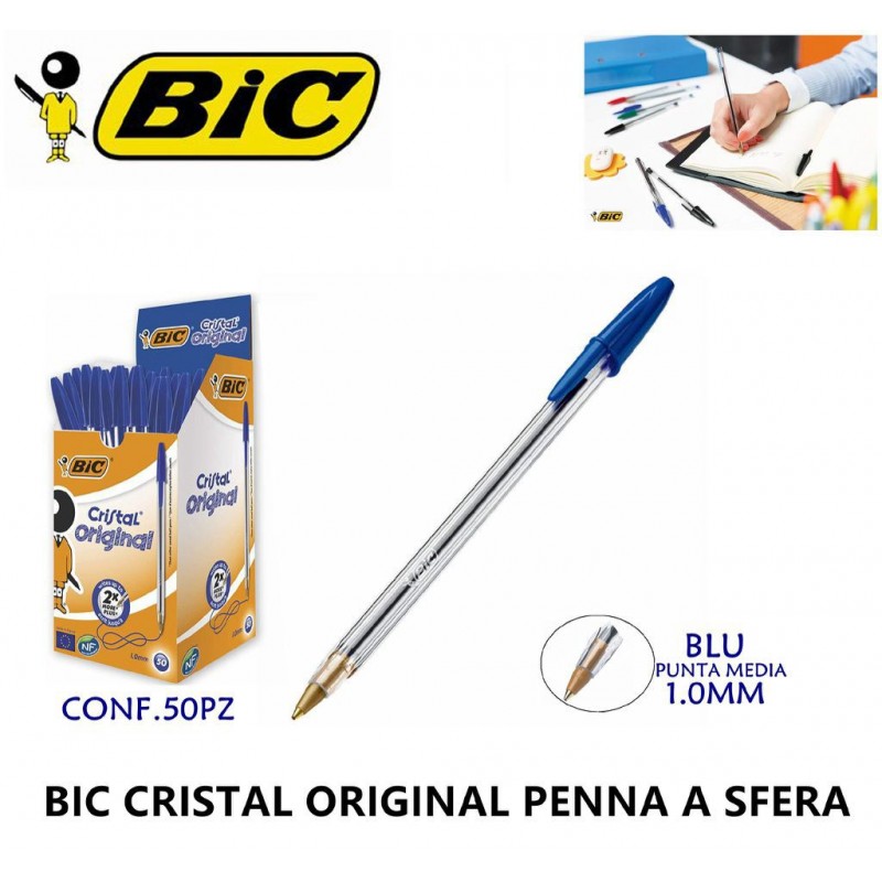 Bic BIC CRISTAL Penne a sfera confezione da 50pz inchiostro punta 1...