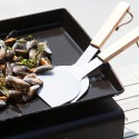 Spatola paletta per BBQ in acciaio inox con Manico in Legno barbecue 28x13 cm