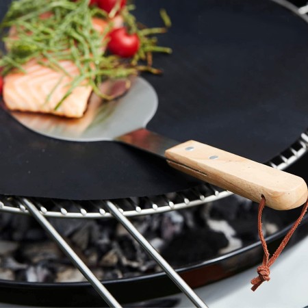 Spatola paletta per BBQ in acciaio inox con Manico in Legno barbecue 28x13 cm