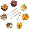 WeHome Set di utensili 3pz accessori da barbecue acciaio legno attr...