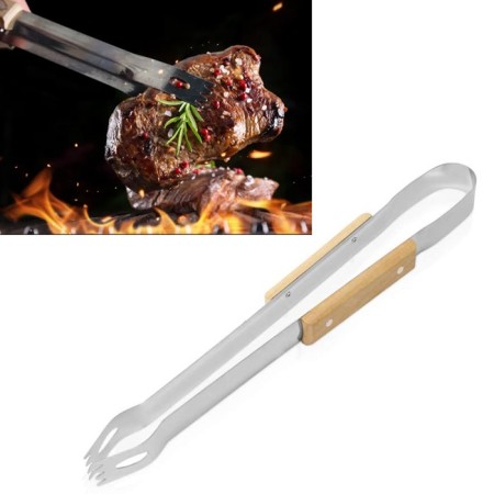 Set di utensili 3pz accessori da barbecue acciaio legno attrezzi grigliate BBQ
