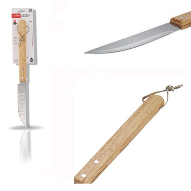 WeHome Set di utensili 3pz accessori da barbecue acciaio legno attr...