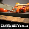 Set di utensili 3pz accessori da barbecue acciaio legno attrezzi grigliate BBQ