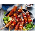Set di utensili 3pz accessori da barbecue acciaio legno attrezzi grigliate BBQ