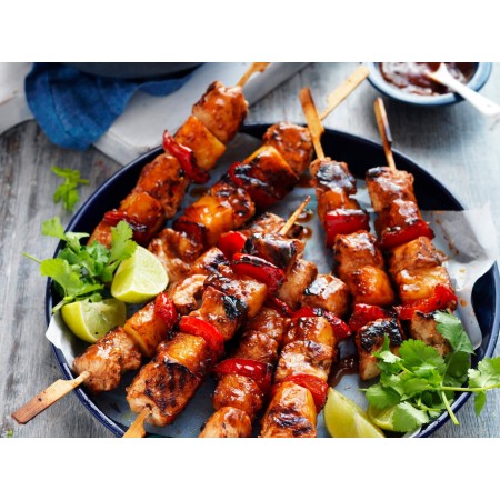 Set di utensili 3pz accessori da barbecue acciaio legno attrezzi grigliate BBQ